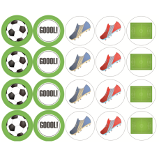 TGool Set 20 caketoppers de vafa Fotbal d5cm